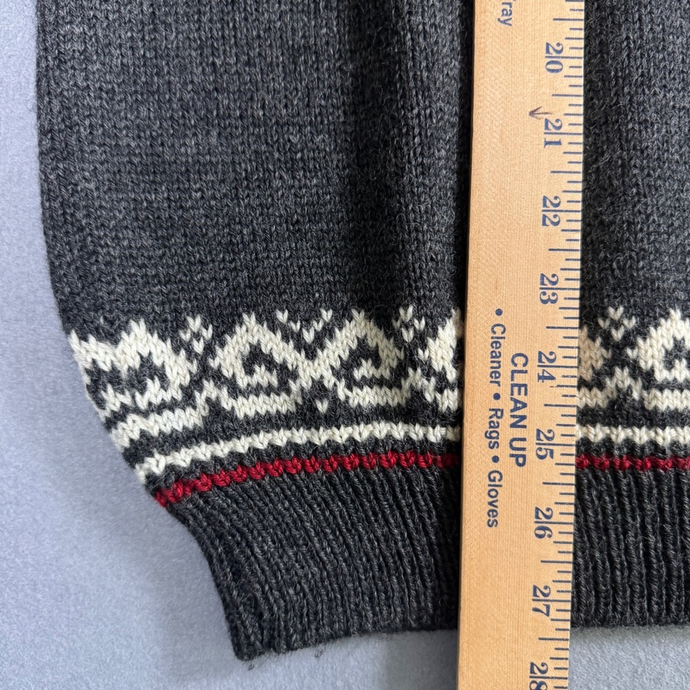 Dale Of Norway Nagano Olympic Sweater Fair Isle Men L Grey Wool 1/4 Zip 1998 VTG - Picture 9 of 9